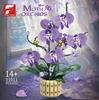 Giftfria 832 delar Phalaenopsis-orkidé Byggklossar Konserverad Blomvas Tegelstenar Heminredning Prydnad Barn DIY-leksaker Romantiska Semestergåvor