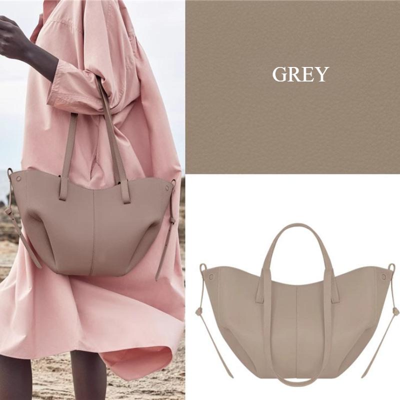 Spring New Lychee Pattern Women's Tote Bag Fashion Simple High Capacity Dumpling Bucket Bag Ladies Solid Color Shoulder Underarm Bags with Small Pouch