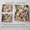 Floral rose pattern. Bedding Duvet cover sets Duvet covers Pillowcases gifts (1 * Duvet Cover 2 * Pillowcases, without duvet insert)