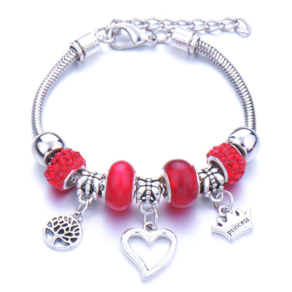 Multi-Element Crystal Large Hole Bead Bracelet Ethnic Style Glass Bead Rhinestone DIY Jewelry Making Craft Accessory