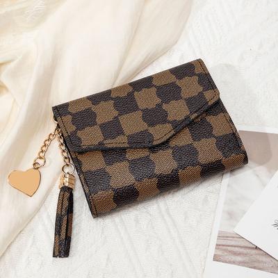 New Women's Chic Retro Card Holder Wallet Fashion Print Multifunctional Short Coin Purse PU Portable Ultra-thin Small Wallet