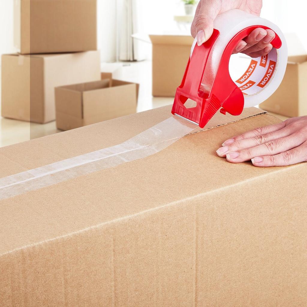 Packing Tape 12 Rolls 65 Yards Clear Shipping Tape with Dispenser 2.7 Mil