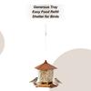 Karmniki dla ptaków na zewnątrz Wiszące Wielokrotnego napełniania Miska na wodę Odporne na wiewiórki Karmniki dla dzikich ptaków z tacką i żerdzią Do karmienia na zewnątrz