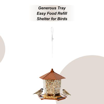 Bird Feeders For Outdoors Hangable Refillable Water Bowl Squirrel Proof Wild Bird Feeders With Perch Tray For Outside Feeding