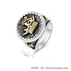 High Quality Luxury Vintage Papal Cross Titanium Ring for Men Hip Hop Jewellery Street Hipster Wear Finger Ring