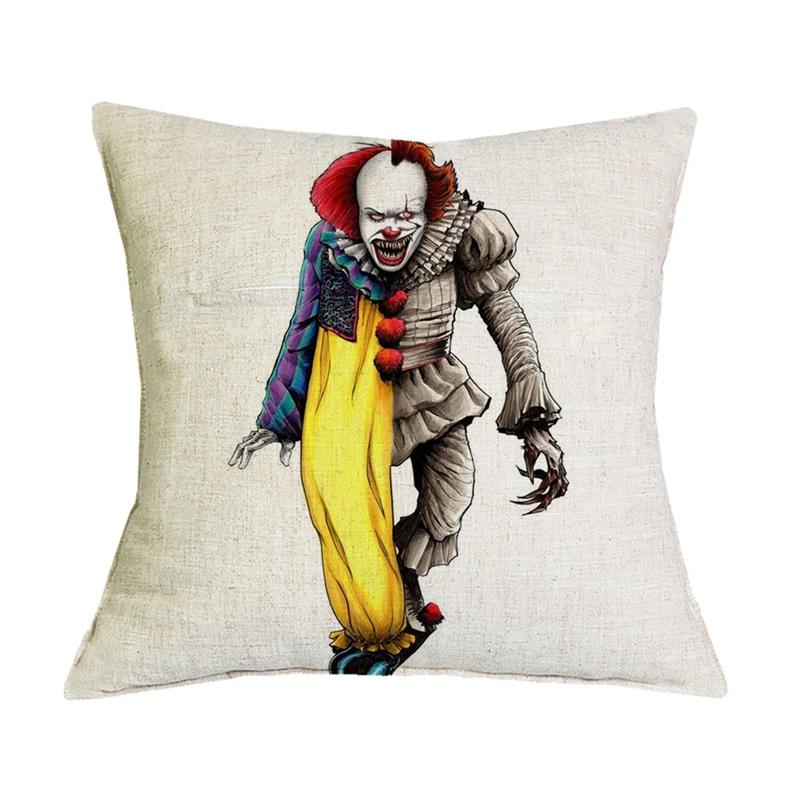 

Home Decor Halloween Horror Movie Killer Print Cushion Cover Halloween Decor Car Seat Pillow Cover 45x45cm Funda de almohada 16x16Inch