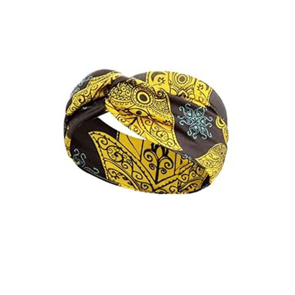 Cashew Flower Headband Sports Running Bohemian Face Wash Makeup Headband Cross Wide-brimmed Headband for Women