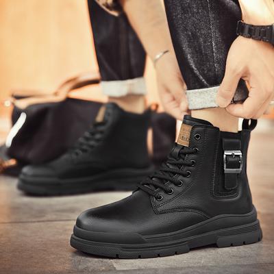 Autumn Punk Men Leather Boots Fashion Zipper Design Platform Shoes Male Motorcycle Ankle Boots Party Shoes Gothic Streetwear