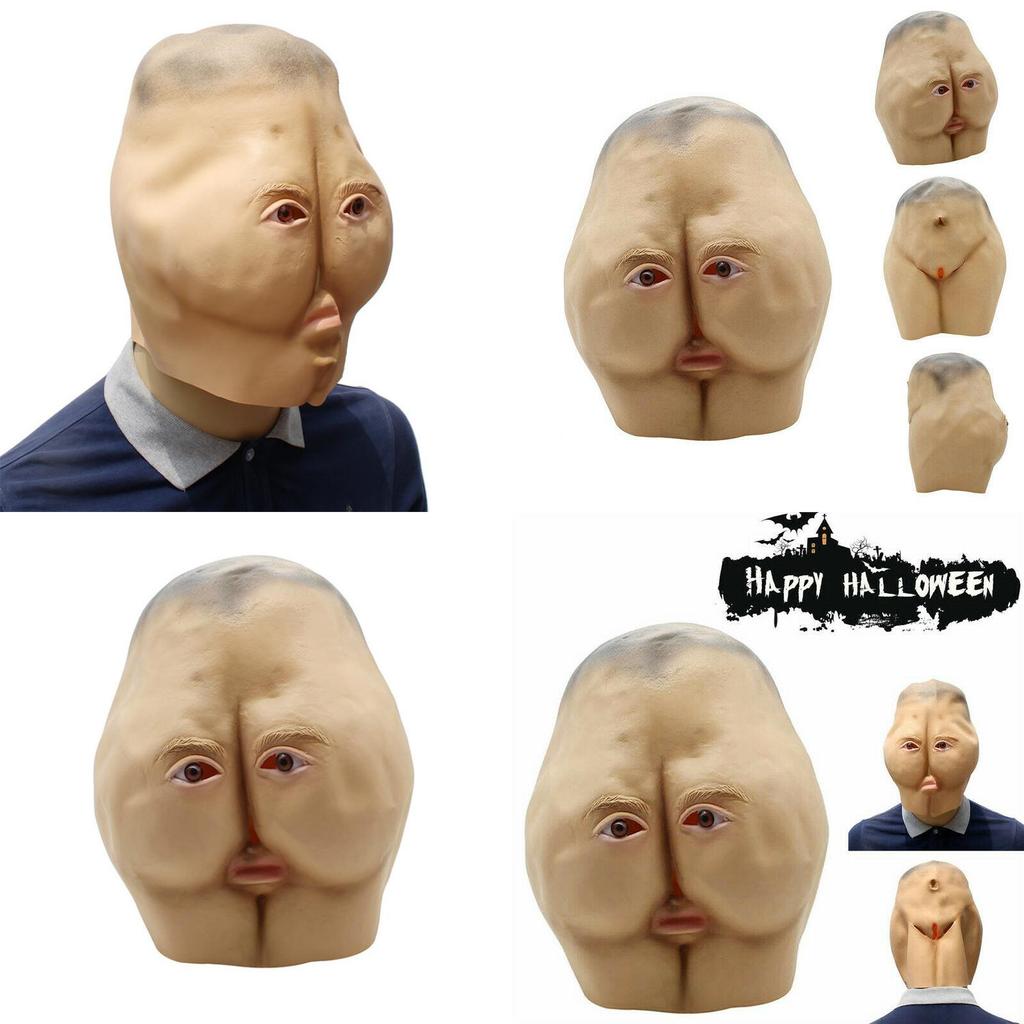 Lifelike Halloween Party Mask Featuring Eco-friendly Latex Butt Head Design