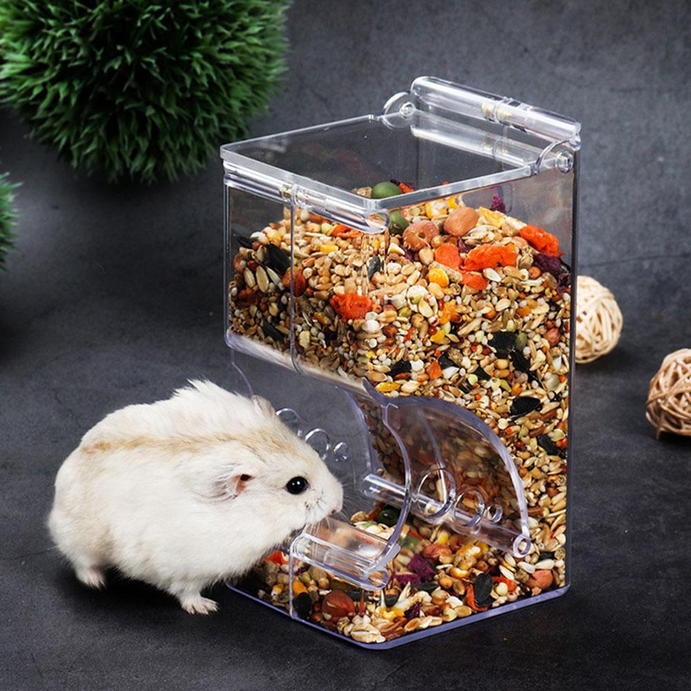 Hamster Automatic Transparent Food Feeder Plastics Simplicity Clear Strong Samll Animal Food Bowl Pet Supplies