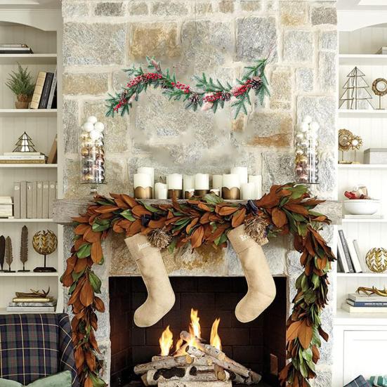 Christmas Wreath with Red Berries Pine Cone Indoor Outdoor Window Front Door Wall Hanging Artificial Garland Swag Desktop Tree Decoration