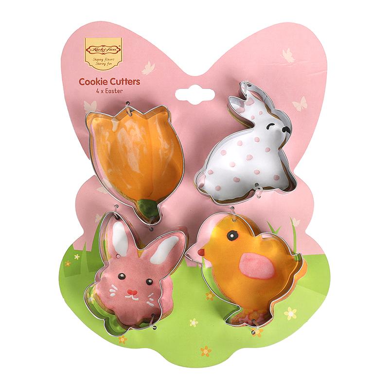 

6/4Pcs Easter Bunny Eggs Cookie Cutter Set Stainless Steel Butterfly Carrot Fondant Cake Baking Mold Easter Party Decor Supplies