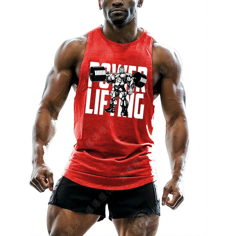 

Летний топ с круглым вырезом, 3D-принтом для фитнеса и упражнений, модная повседневная безрукавка, мужские футболки XXL красный