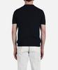 PANICALE Navy Herringbone Cotton Short Sleeve Polo Knit