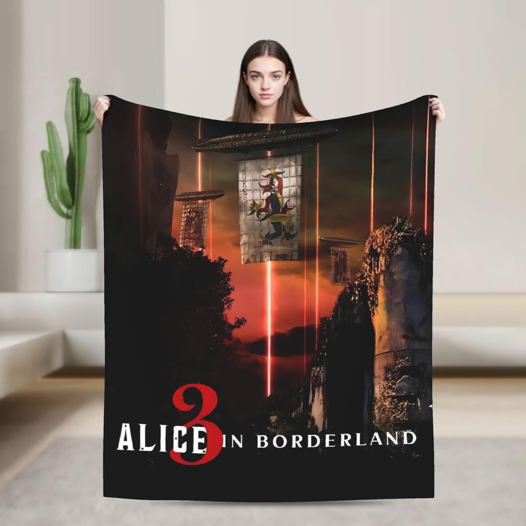 Soft Warm Blanket Travel Office Nijiro Murakami Alice In Borderland 3 Throw Blanket Flannel Bedspread For Bedroom Sofa Bed Cover