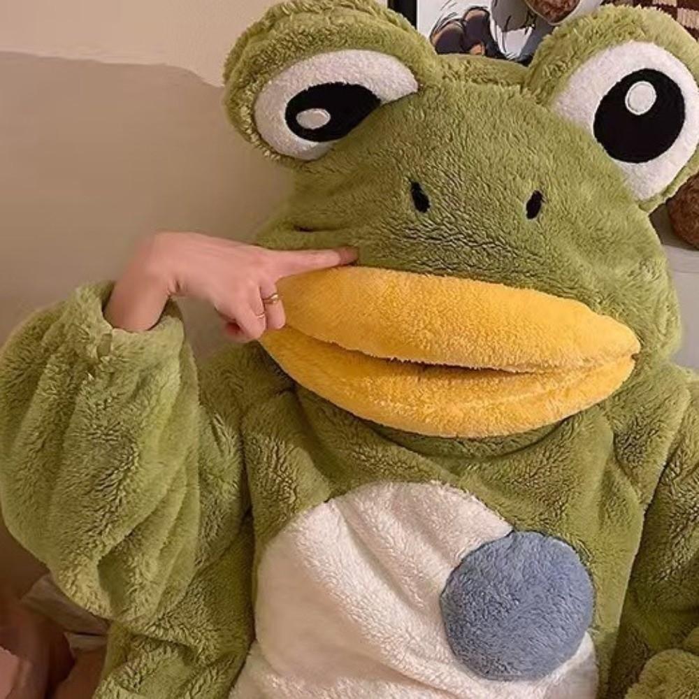 Warm Pumpkin Integrated Pajamas Soft Cosplay Costume Cozy Cartoon Animal Sleepwear  Outerwear