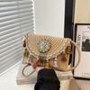 Handwoven Straw Bag Ethnic Style Clutch Bag Shoulder Messenger Bag Beach Fashion Casual Retro Temperament