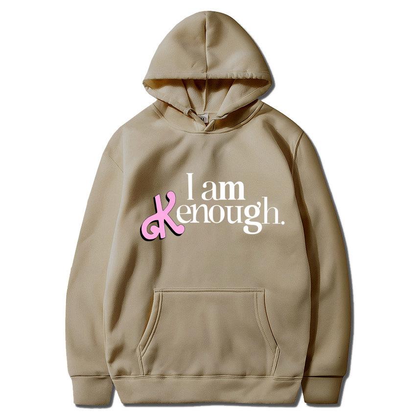 2025 new I Am Kenough letter print hooded loose sweater men's and women's hooded sweater