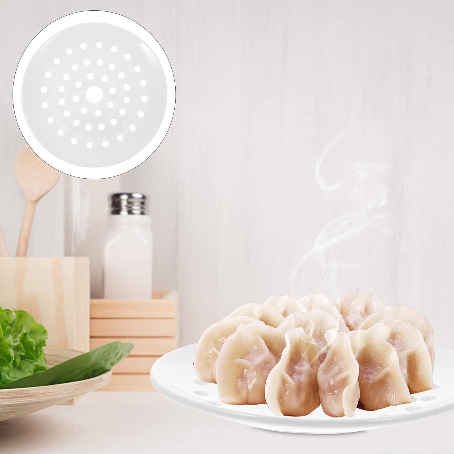 

Универсальная керамическая пароварка Yardwe – Многодырчатый поднос для варки пельменей, Фарфоровая пароварка пищевого класса для рыбы, булочек и кухонного приготовления