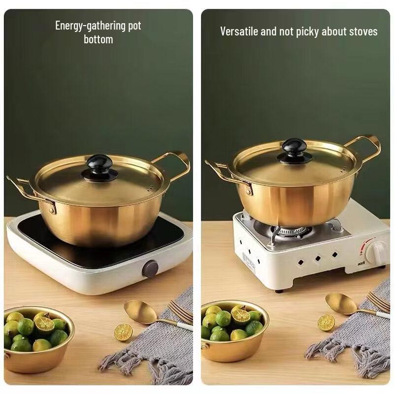 ZISIZ 16cm Korean Style 304 Stainless Steel Ramen Pot