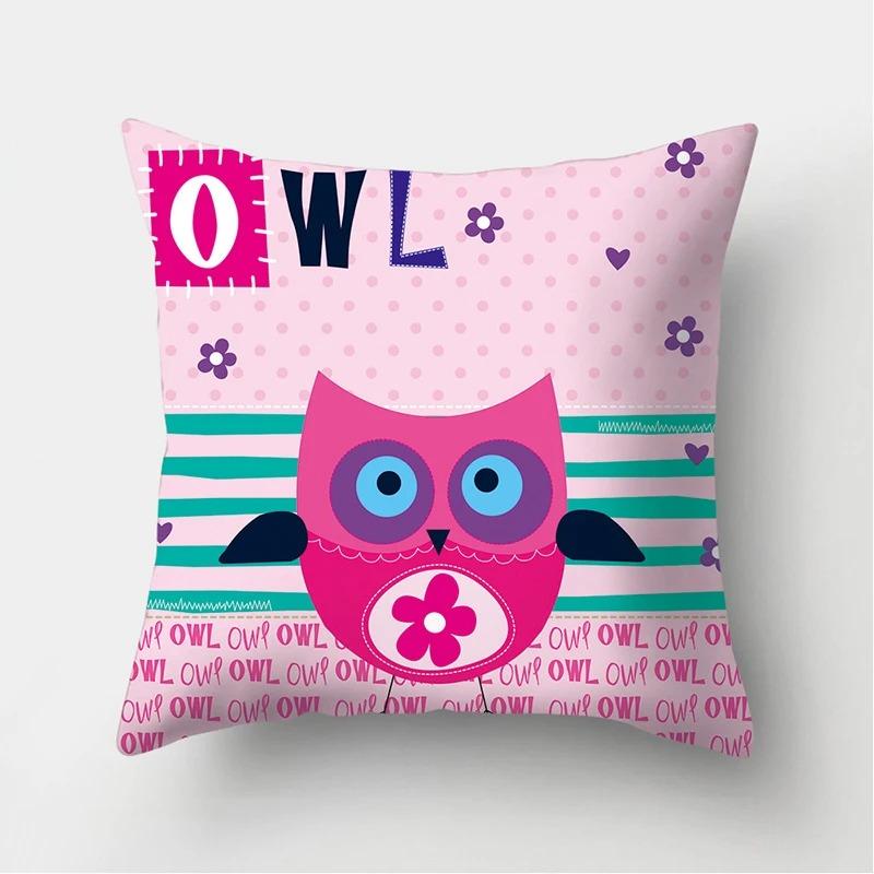 Eule Blume Dekokissenbezug Wohnzimmer Büro Zuhause Kissenbezug Auto Ornamente