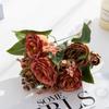 1PC Artificial Flowers Silk Rose Peony Small White Bouquet Vases for Home Party Winter Wedding Decoration Cheap Fake Plant