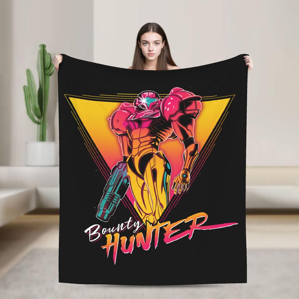 Metroids Hero Game Blankets Flannel Vintage Breathable Throw Blanket for Bed Sofa Winter