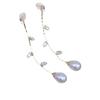 Water droplet shaped long natural pearl earrings make you look slimmer, willow leaf zircon elegant temperament, water droplet shaped pearl earrings
