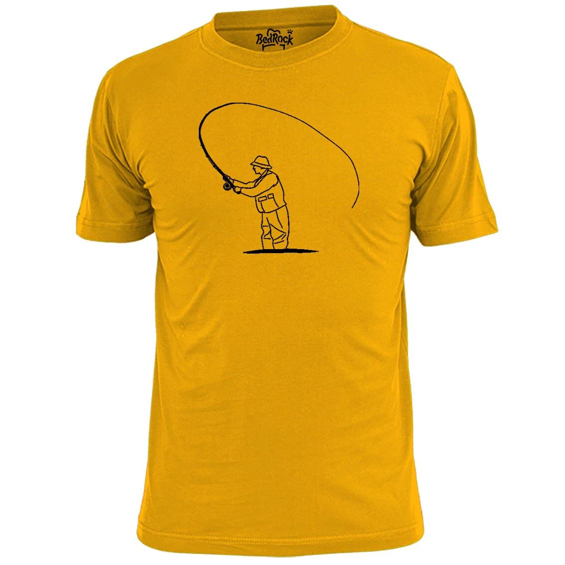 Mens Fisherman Casting Rod T shirt Fishing Angling Fish 2XL