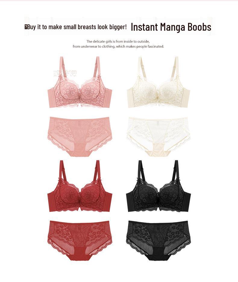 Enhancing Women's Small Chest Anti-Sag Lace Bra with Side Support & Adjustable Comfort