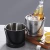 Yangyizhi Seau à Glace en Acier Inoxydable avec Passoire Amovible, Refroidisseur de Vin Bar Champagne pour Bière Vin Rouge, Portable Snacks Maison