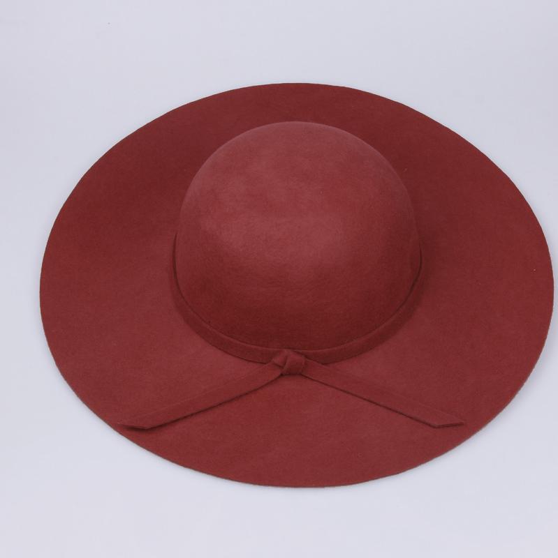 

2017 Новые шляпы для женщин Винтаж шерстяной войлок сминаемые широкополые кепки-клош с мягким верхом кирпич красный