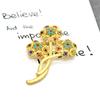 Baroque-Style Multicolor Matte Gold Brooch for Women