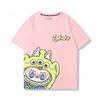 Labubu pink printed T-shirt anime short-sleeved top unisex fashion casual