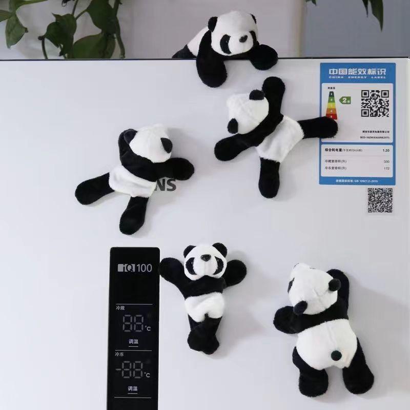 Cute Soft Plush Panda Fridge Magnet Durable Fabric Whiteboard & Refrigerator Decor Perfect For Gifting Organizing Home Decor