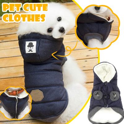 Jacket, Sweatshirt, Winter Down Jacket, Anumal Domestic Hooded Coat, Warm Clothes For Large Medium Dogs (L (Chest: 44cm, Neck: 29cm), Gray)