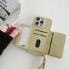 For iPhone 14 Pro Case Mirror Design PU Leather Back Cover with Card Slots,Wrist Strap