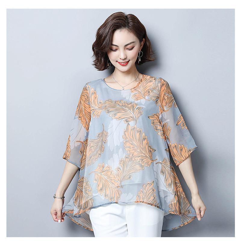 

Летняя женская рубашка с коротким рукавом и блузкой с принтом для женщин, blusas, женские топы и блузки, шифоновые рубашки, женский топ