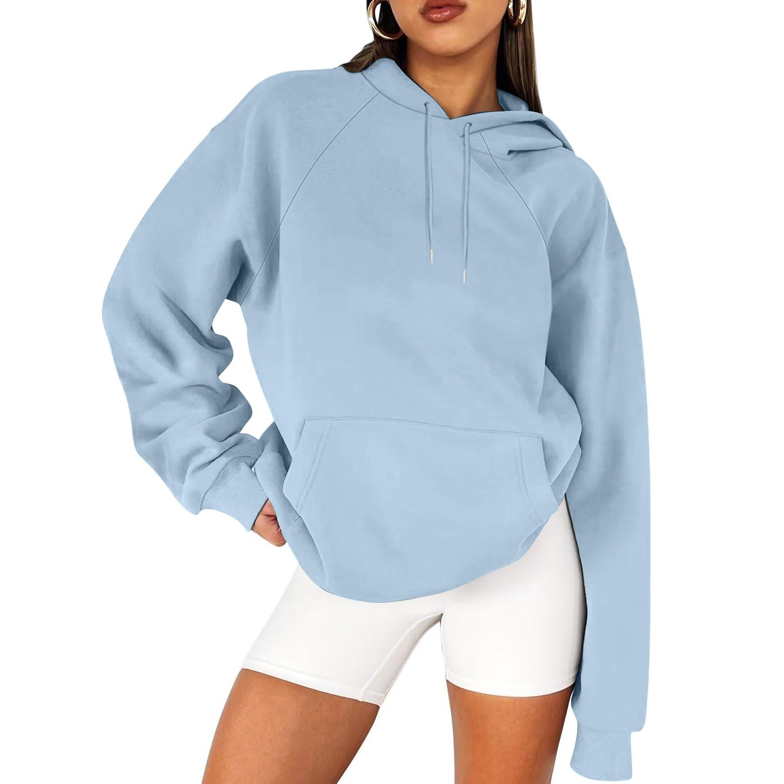 

Женская осенняя толстовка с капюшоном и длинными рукавами из однотонного бархата с утолщенной отделкой L