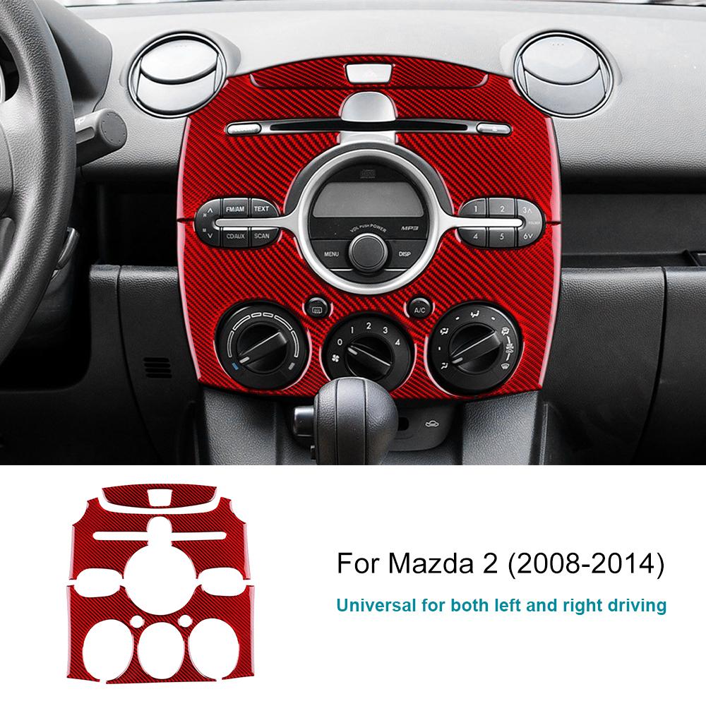 For Mazda 2 DE 2008 2009 2010 2011 2012 2013 2014 Real Soft Carbon Fiber Sticker LHD RHD Car Central Control Panel Frame Trim