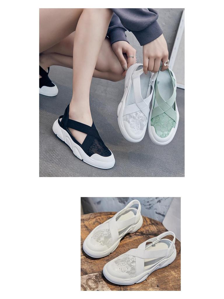 Summer 2025 Women's White Thick-Soled Espadrille Sandals - Breathable, Hollowed-Out Flats