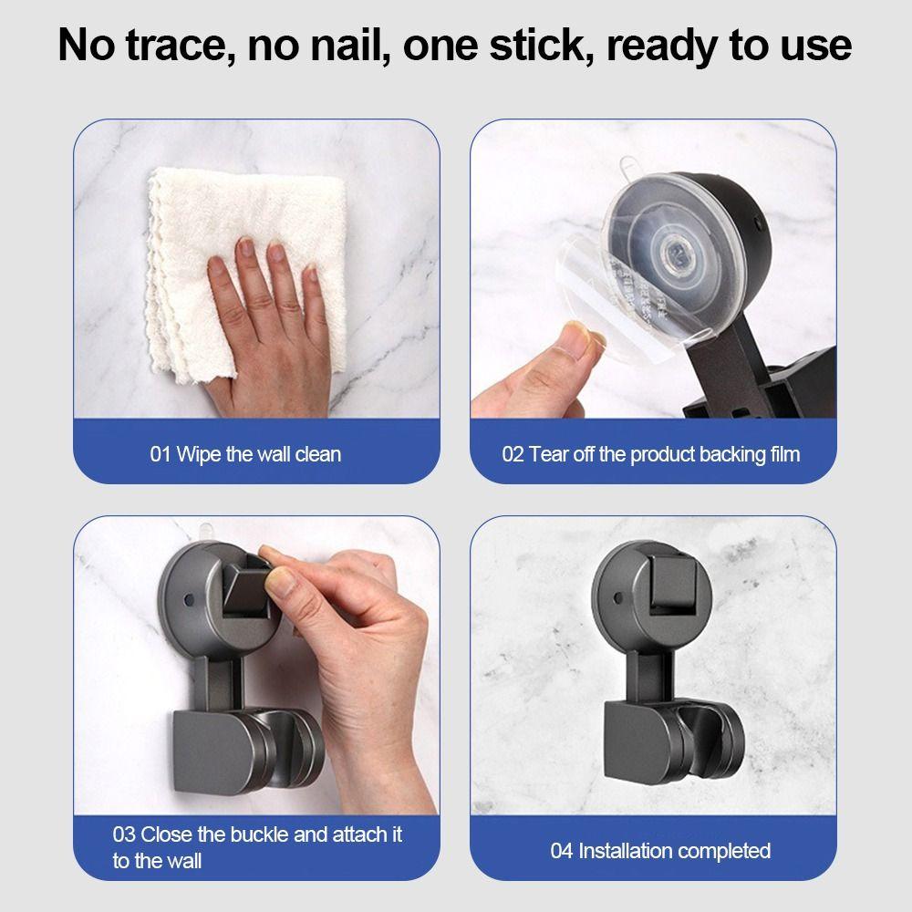 Useful Adjustable Shower Head Holder Suction Cup Wall Mounted Showerhead Bracket Handheld Sprayer Support Bathroom Accessories