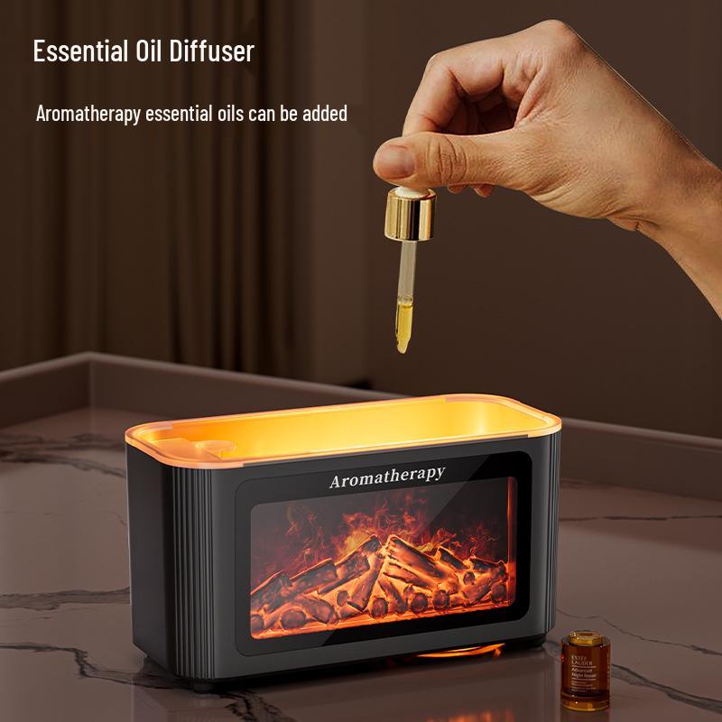 Colorful Flame Aroma Diffuser & Humidifier with Night Light - Perfect for Home, Office, or Bedroom