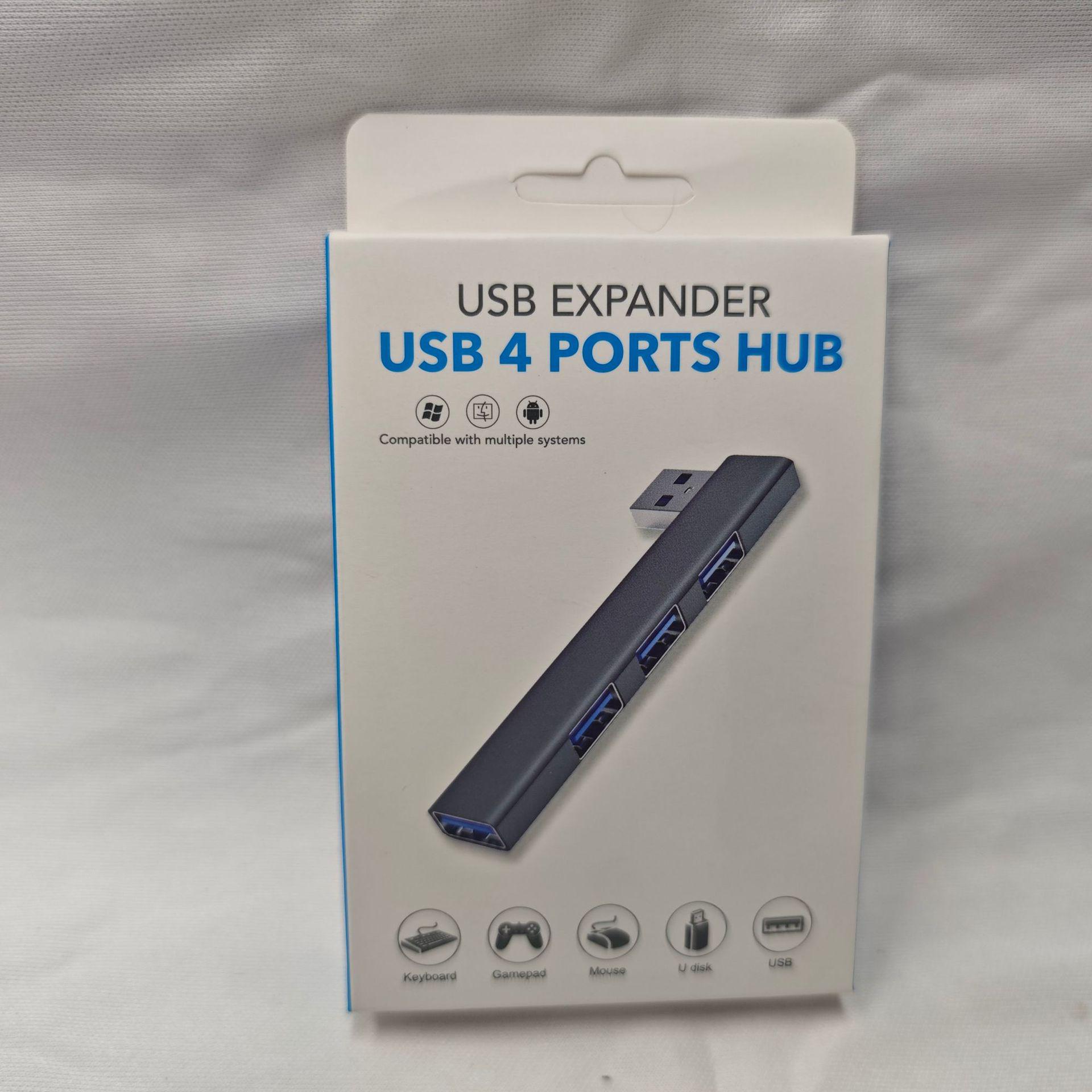 Angled USB-C 3.0 Laptop Splitter: 4-Port Hub Docking Station Expander