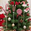Christmas Stripe Pattern Design Fabric Art Handicrafts Xmas Tree Simulated Cane Candy Ornament Festival Decoration