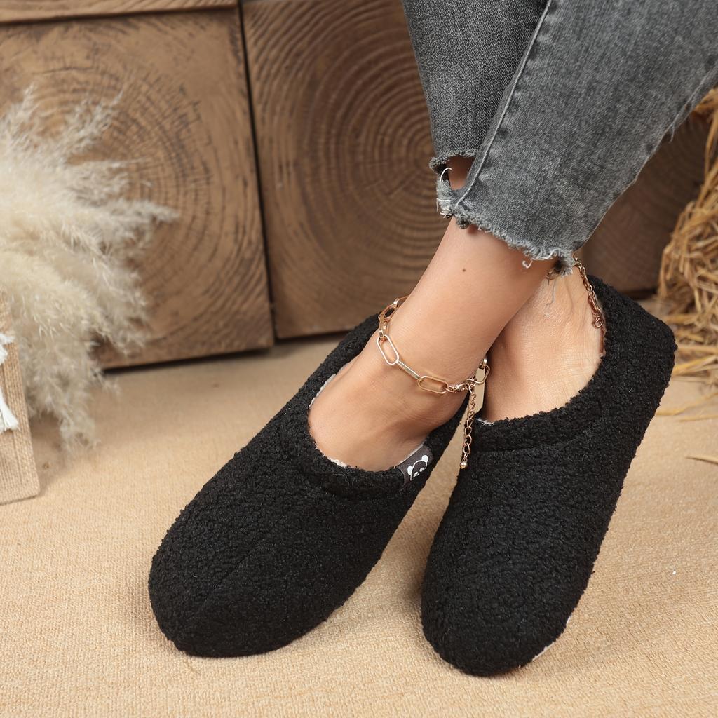 Plush Teddy Bear Slippers, Non Slip Sole, Comfortable and Warm Casual Shoes for All Seasons, Men's and Women's Home Slippers