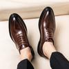 Spring New Brock Men's Shoes British Korean Version Trend Heightening Men's Business Dress Casual Leather Shoes Wedding Shoes
