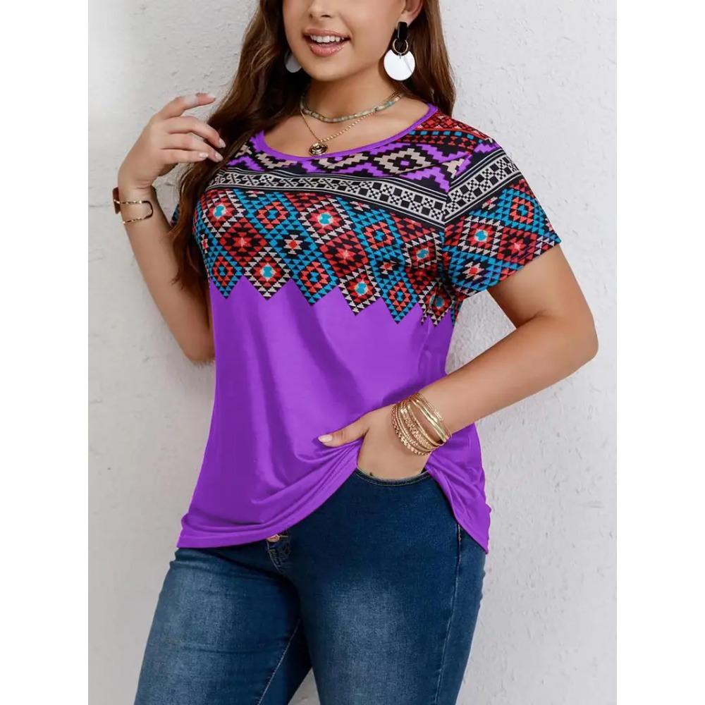 Vintage Ethnic Graphic Print Men's T Shirt Street Casual Crew Neck Short Sleeve Tee Fashion Female Oversized Clothing Pullover