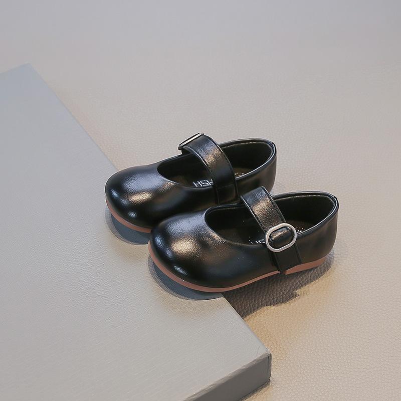 Girls' Leather Shoes 2025 Spring and Autumn New Children's Shoes Silver Little Girl Princess Soft Sole Mary Jane Baby Shoes
