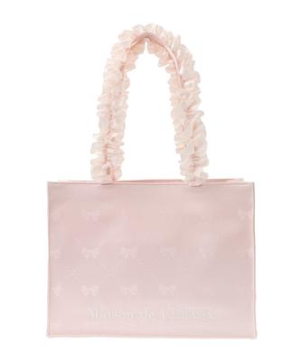 Maison de Fleur Tragetasche, Exklusiv im E-Commerce Ribbons Muster Jacquard Quadratische Tragetasche, Mittel, Damen, Pink
